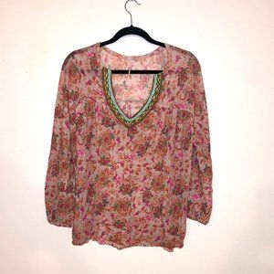 Free People Wool Cashmere Blend Boho Blouse Medium